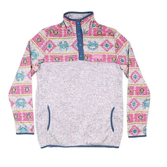 Simply Southern Women's Aztec Crab Pull Over Sweater Fleece Small NWOT - Picture 3 of 10